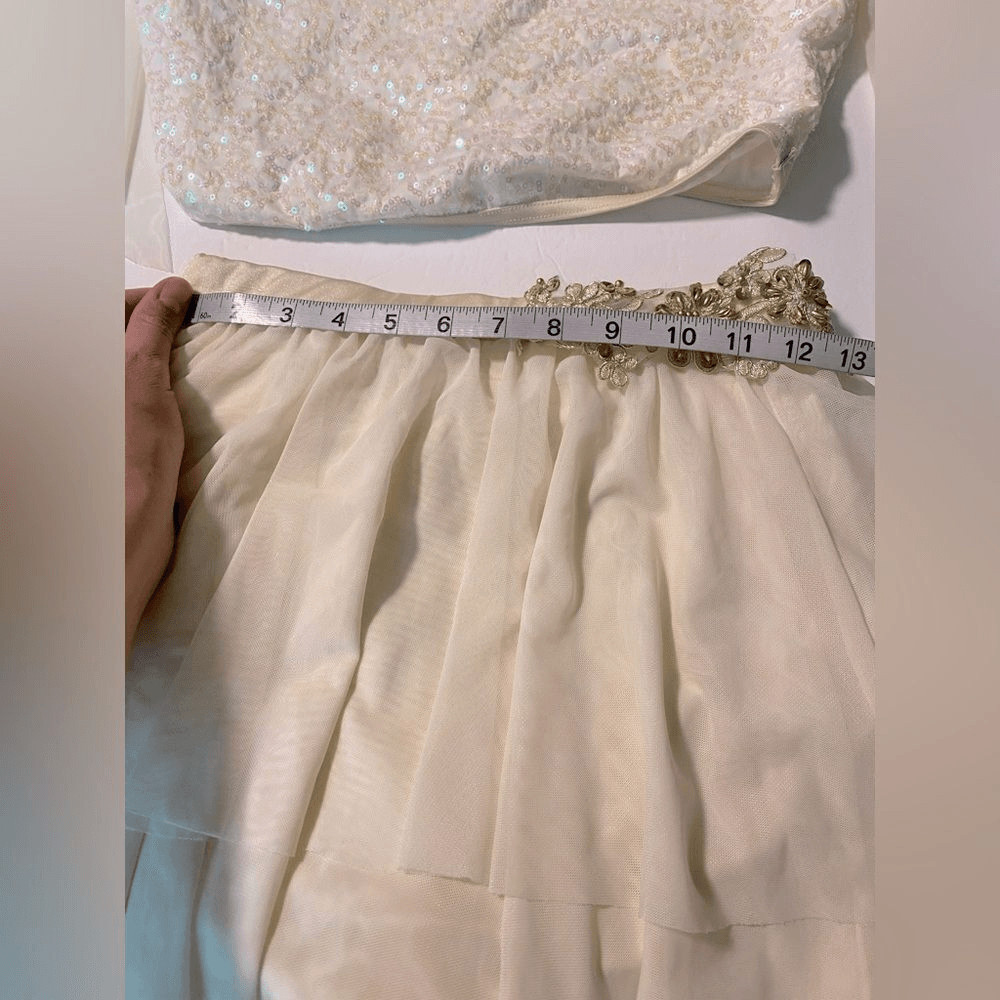 Weissman dance costume 2 piece white ivory lyrical Unicorn 15116 MA adult