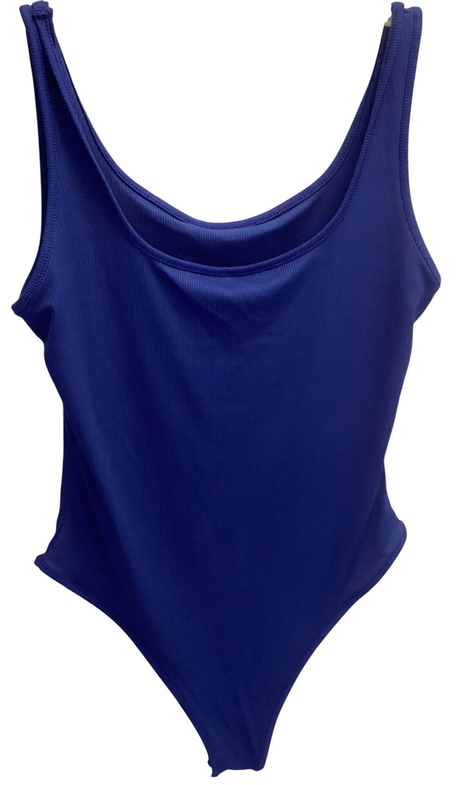 Ribbed Blue Sleeveless Bodysuit *Leotard*With Snap Closure*Sissy*Dancewear*L*New