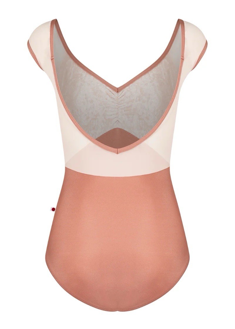 YUMIKO LEOTARD BALLET Elli Cap Sleeve (Rosewood/Misty Rose) NWOT