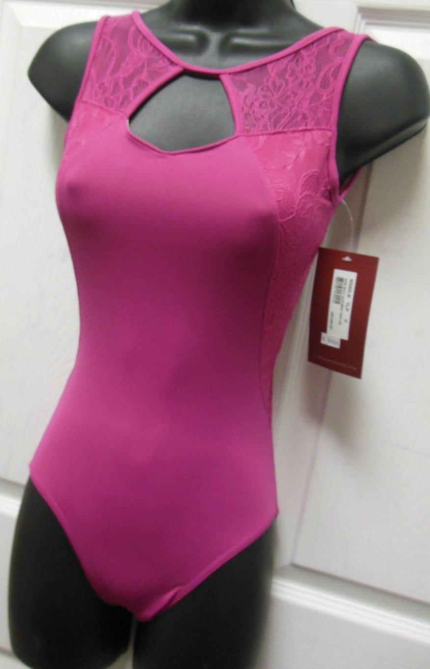 Dance Mirella lace overlap tank Petite adult M3083Lm Open Back