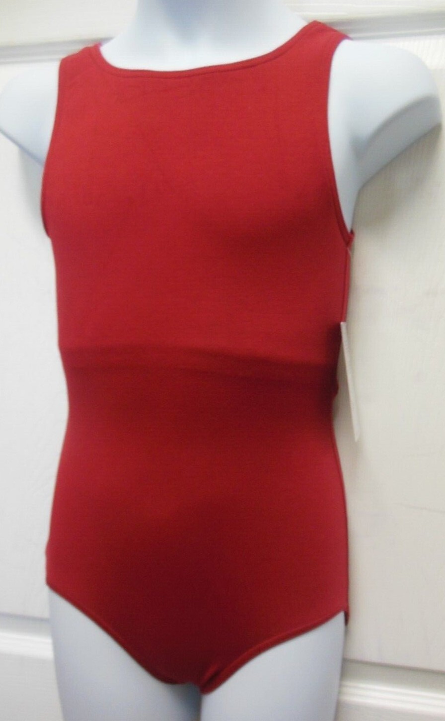 CAPEZIO TANK LEOTARD CC201 Garnet Ladies sizes Cotton Spandex high neck CC201