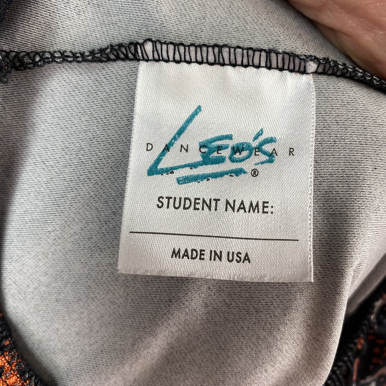 Leo’s Dancewear Spandex Halter Top Black w/ Copper & Silver Dance Casual READ