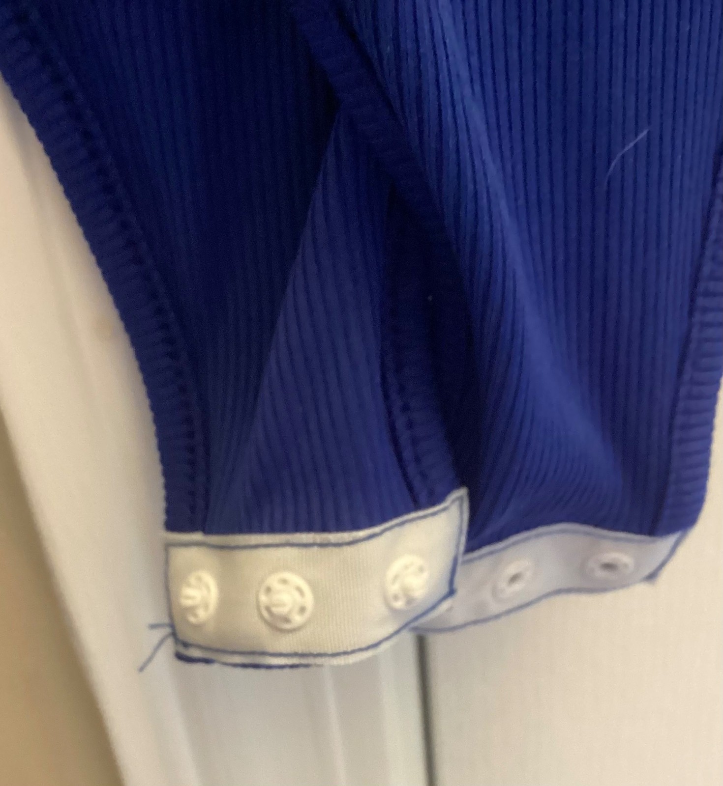 Ribbed Blue Sleeveless Bodysuit *Leotard*With Snap Closure*Sissy*Dancewear*L*New
