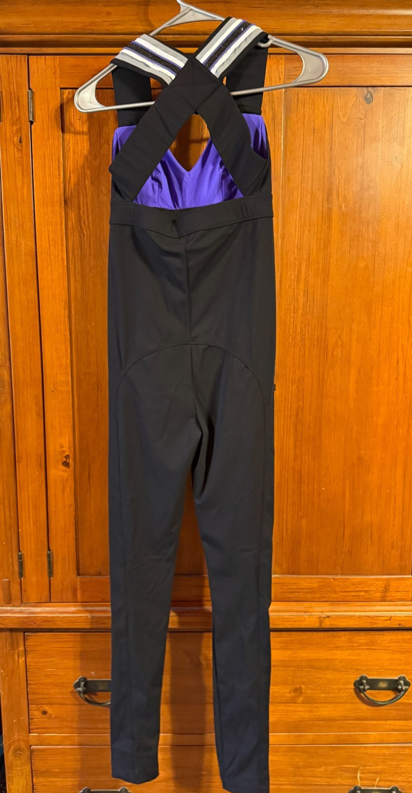 NO KA’OI Yoga & Life Black Silver Purple & White Jumpsuit Leotard 00 Activewear