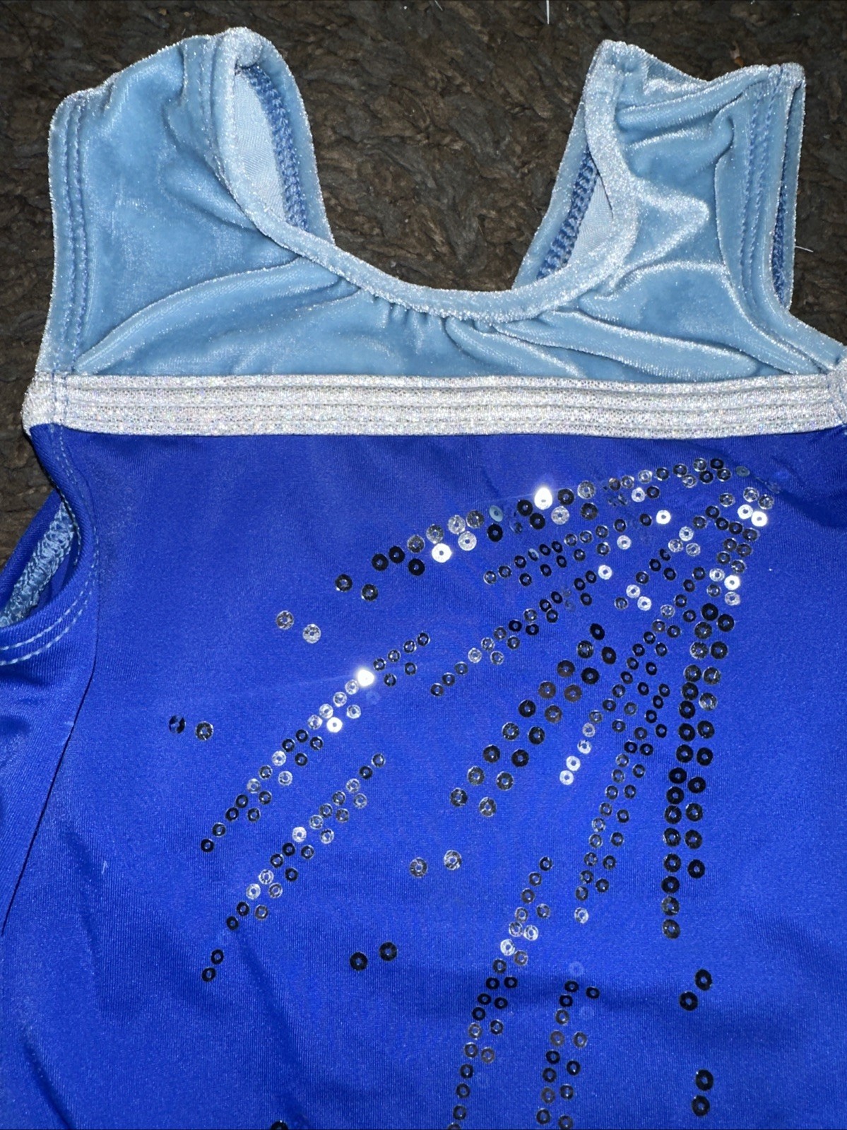 BEAUTFUL GK ELITE Gymnastics Dance Leotard Child Small Blue Teal SEQUINS