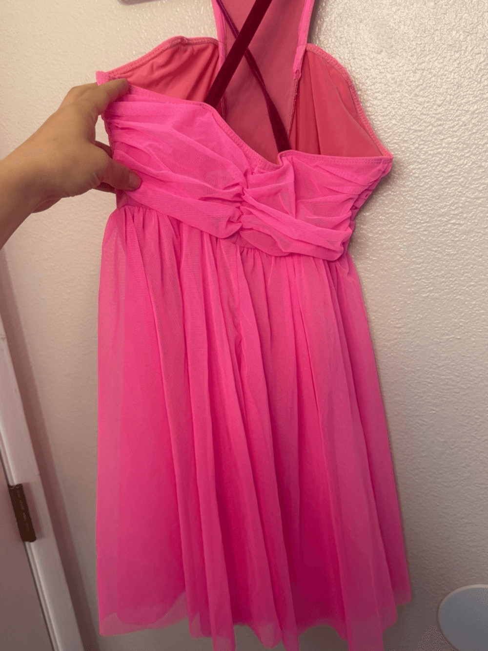 Art Stone Dance Costume hot pink mesh slip dress lyrical 0241 MA-Medium adult