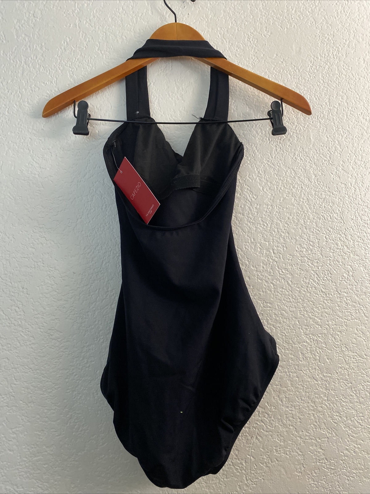 Capezio Signature Pleated Halter Leotard Bodysuit Cut Out Back 9896 Women XL T70