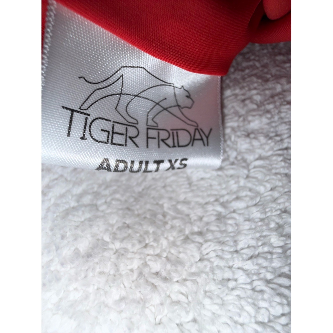 Tiger Friday Girls‘ Red Dance Leotard with Sheer Puff Sleeves Size Adult X-Small