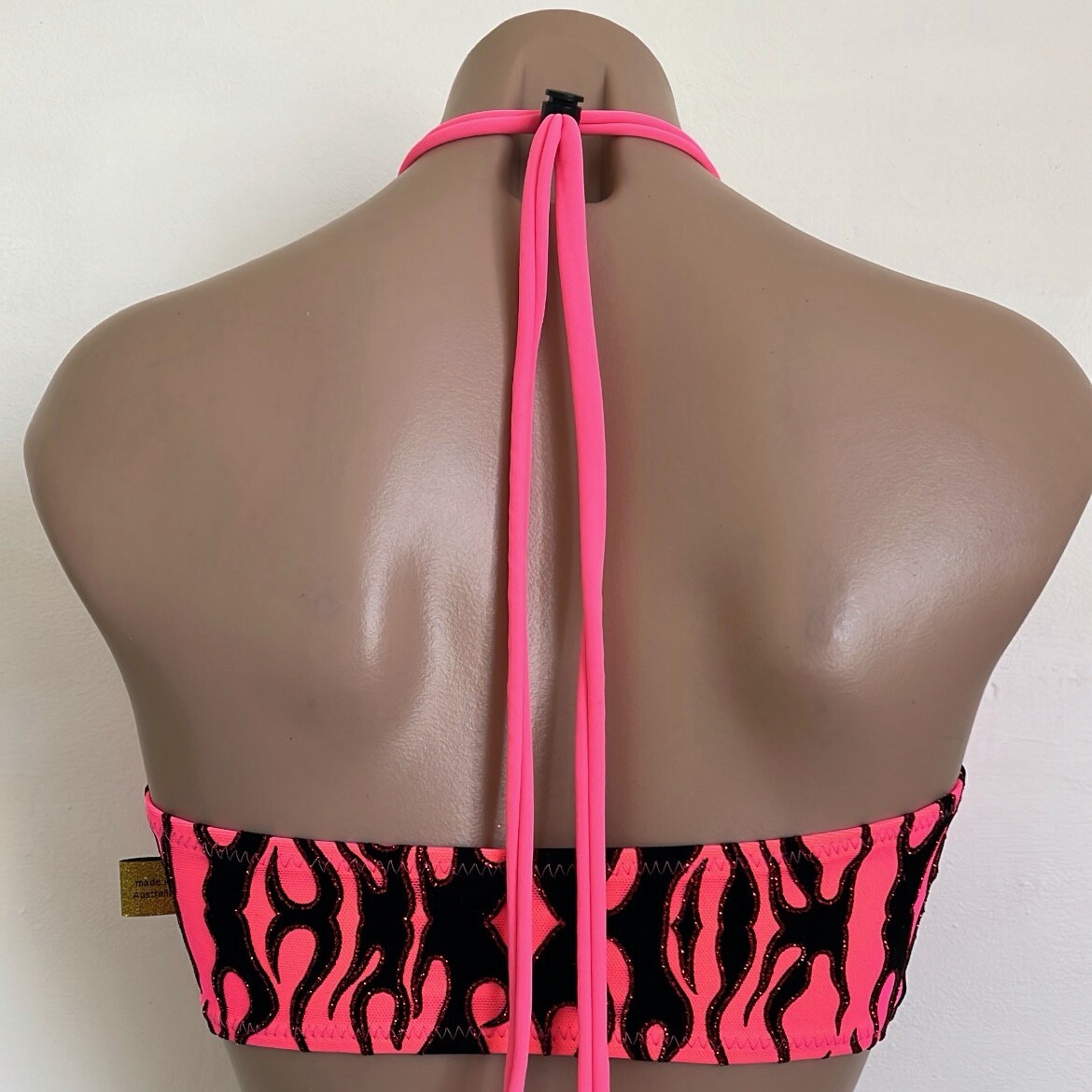Schminke 🔥 Flames fire halter top dance wear mesh & spandex UV neon luminous