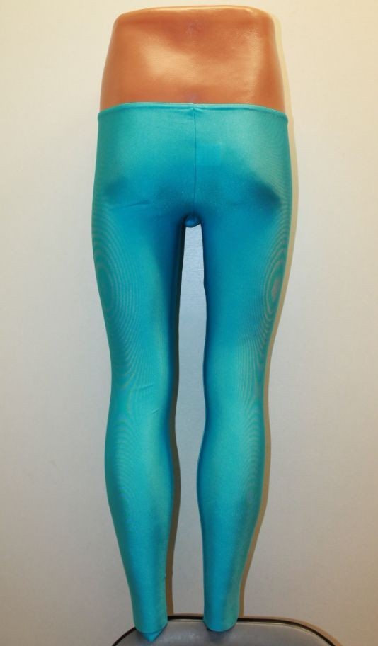 Men Leggings 506-15 Torpedo Pouch Blue Spandex Size S