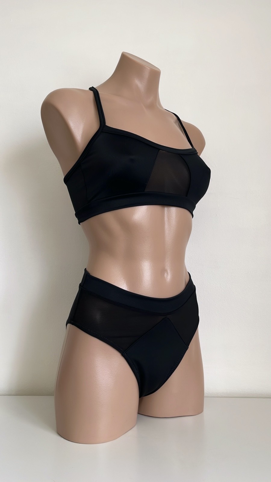 Schminke 🌼 pole dance wear bra top high waisted bottoms Spandex mesh pole-dance