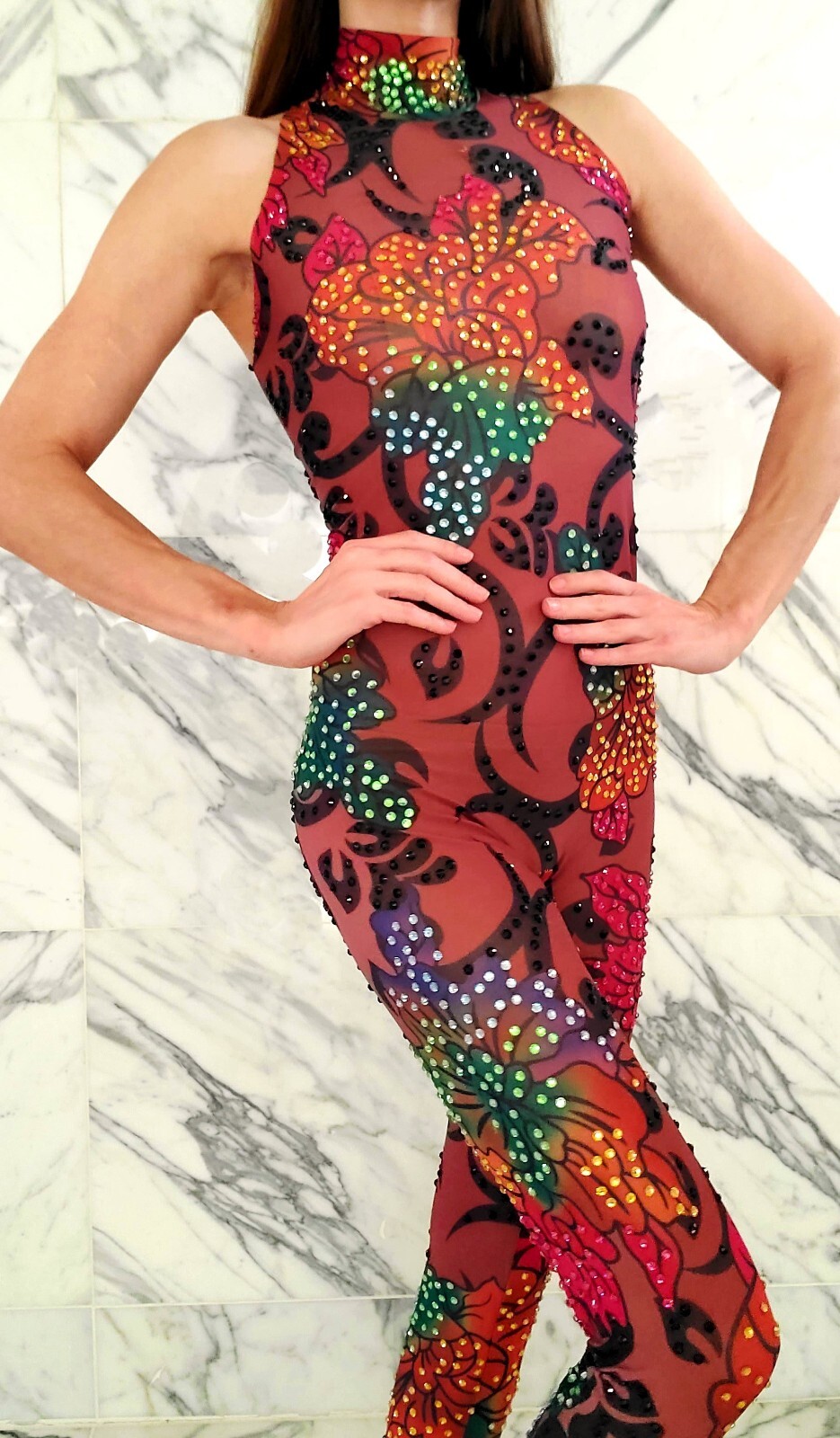 Aerial Silk/Lyra Leotard S/M Costume Performance Dance Circus Catsuit Contortion