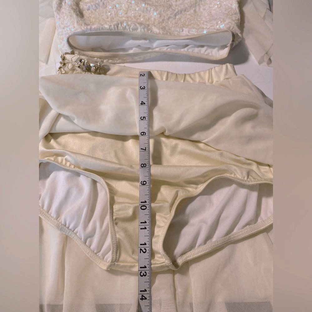 Weissman dance costume 2 piece white ivory lyrical Unicorn 15116 MA adult