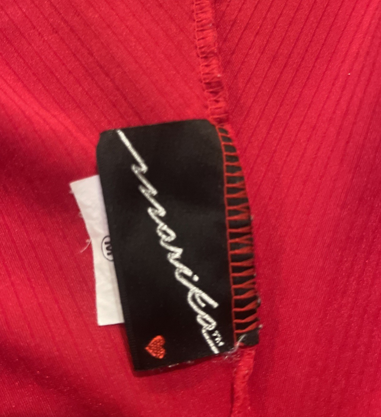 VTG Marika Red Ribbed Spandex Stirrup Unitard Bodysuit~S/M~MINT VC