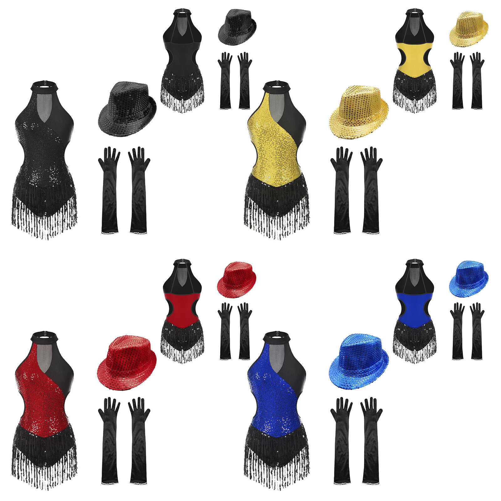Women Dresses Competition Leotard And Gloves Latin Bodysuit With Hat Salsa