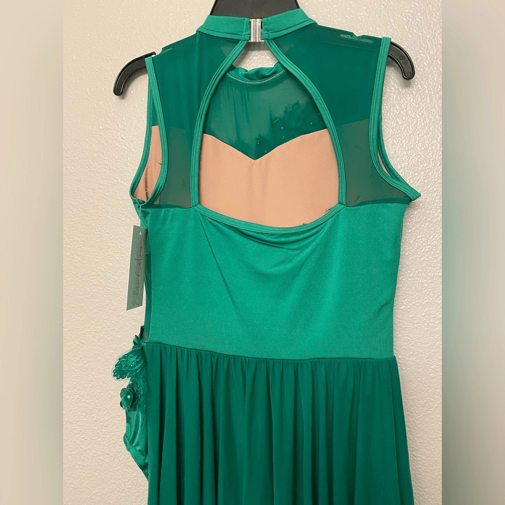 Elisse dance costume lyrical ballet green embellished Dress 36603 EL812 MA adult