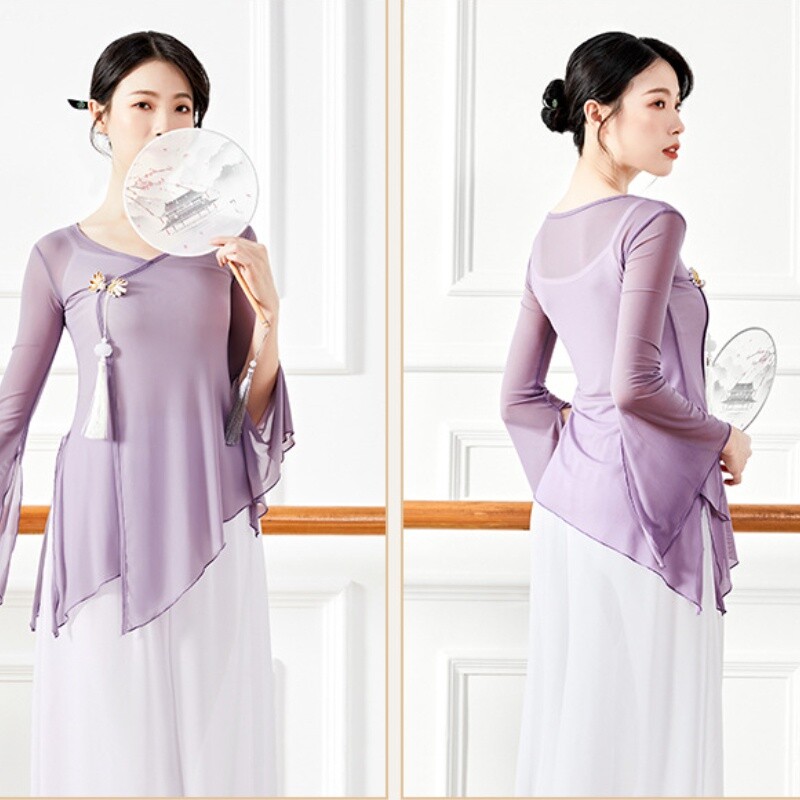 Chinese Opera Dance Top Ballet Dancewear Ethnic Ballroom Practice Elegant Fairy