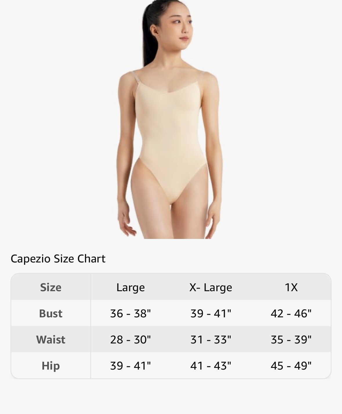 Women’s Capezio Camisole Leotard w/ Clear Adjustable Straps Nude Medium NWT