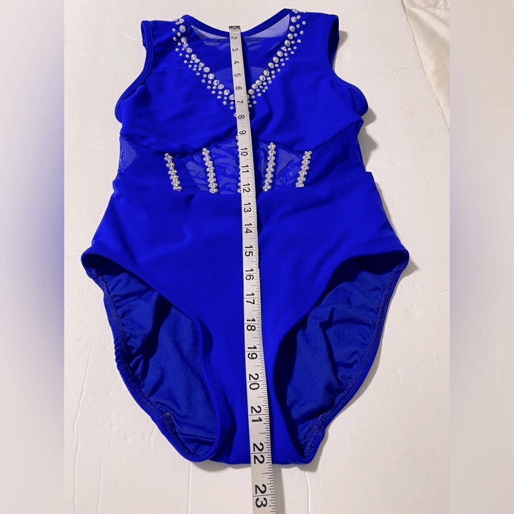 Five Dancewear solo dance costume royal blue illusion contemporary acro XSA adu