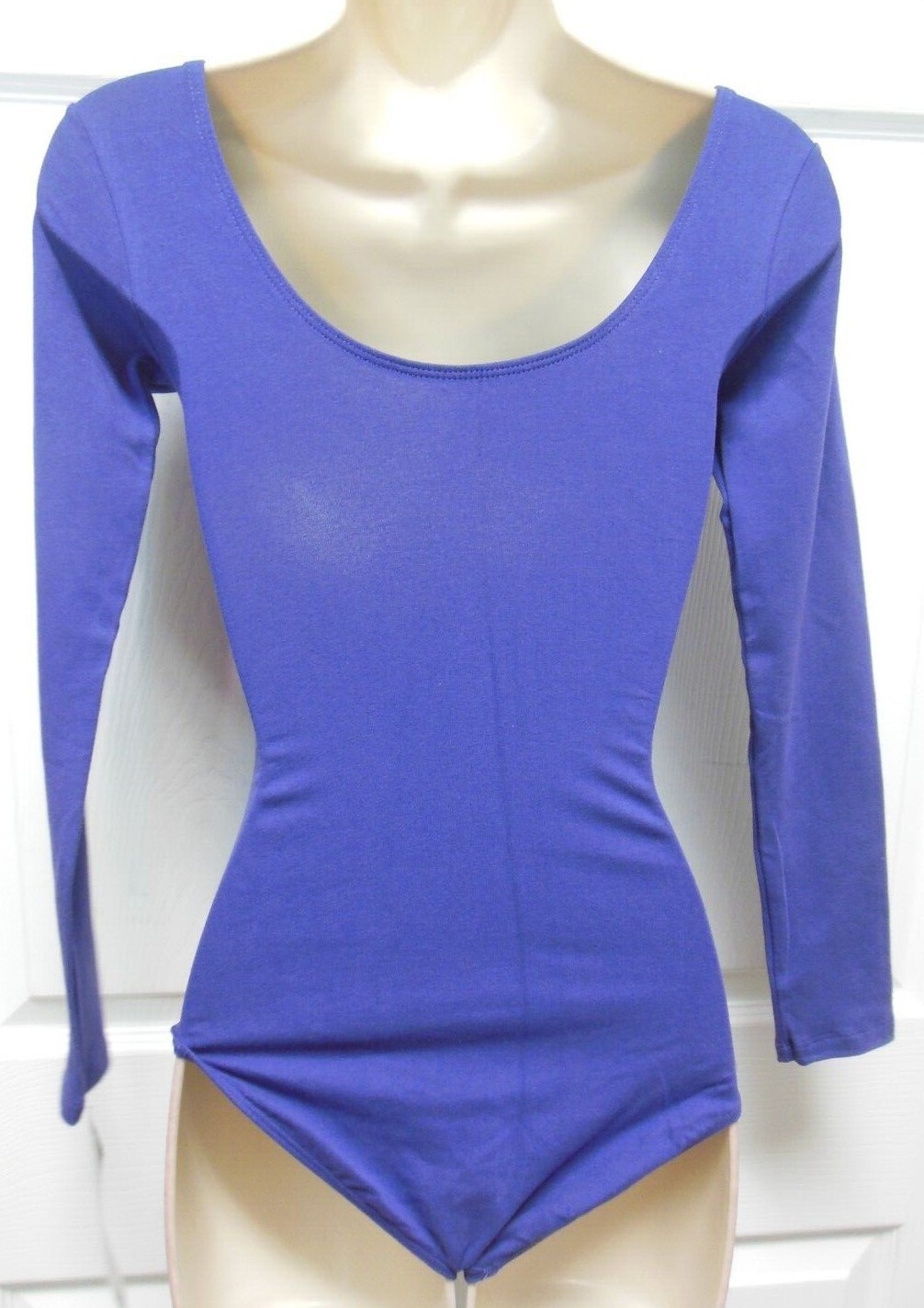 Eurotard Cotton Spandex Long Sleeve Leotard purple Adult sizes 10265 lined