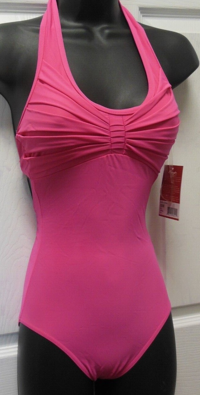 Capezio HALTER LEOTARD PLEATED synergy FRONT Hibiscus #10190 DANCE BALLET