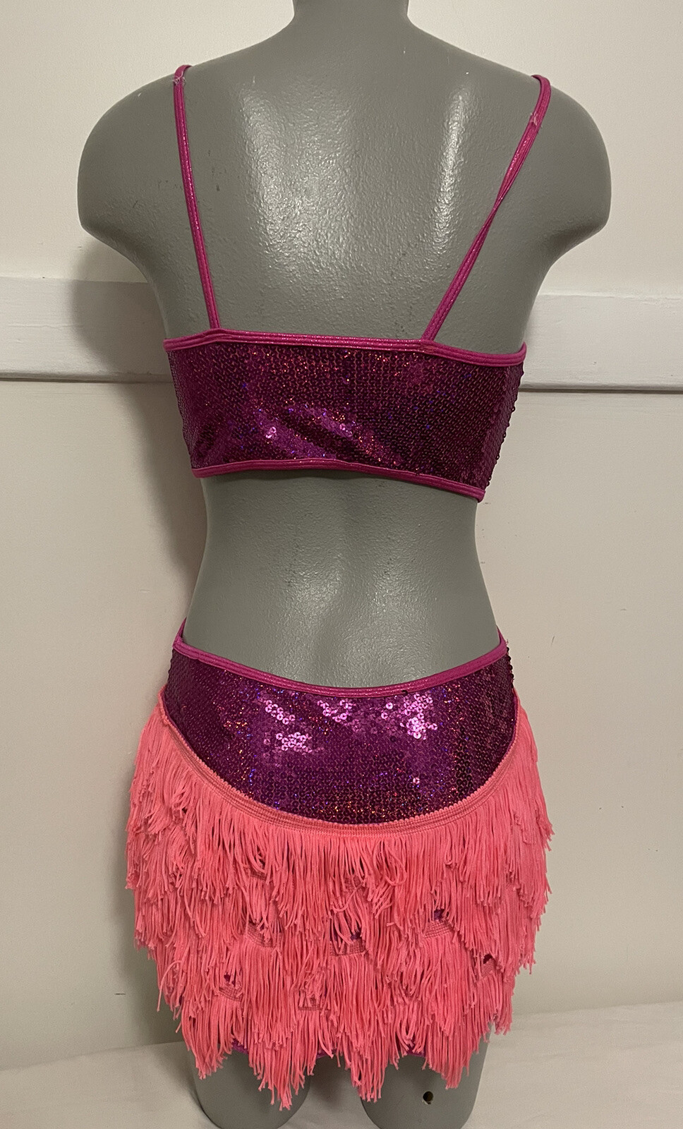 MARCIA ACTIVE WEAR Dance, Skating Adult Size Small Bodysuit Sequins & Fringe