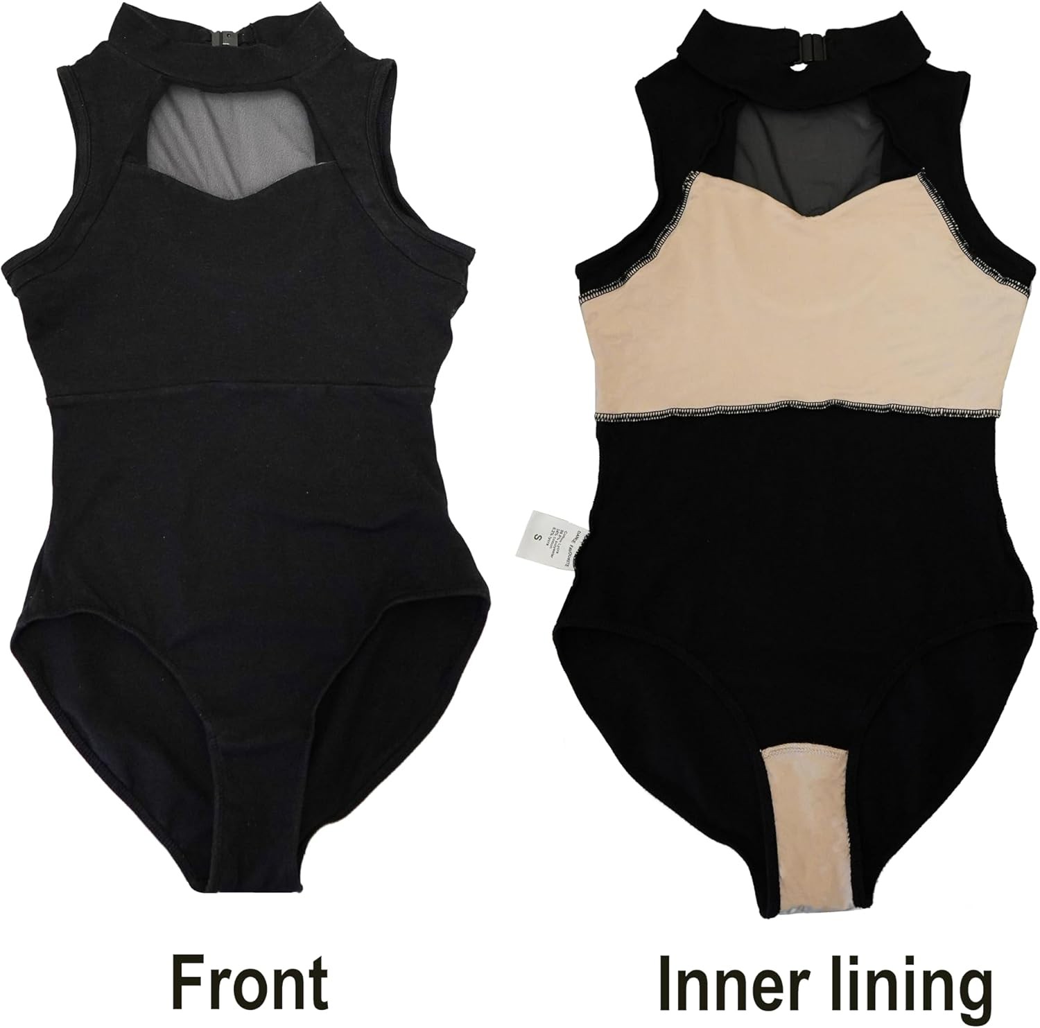 High Neck Leotard for Girls & Women 03D0330– Mesh Panel, Open Back, X-Large