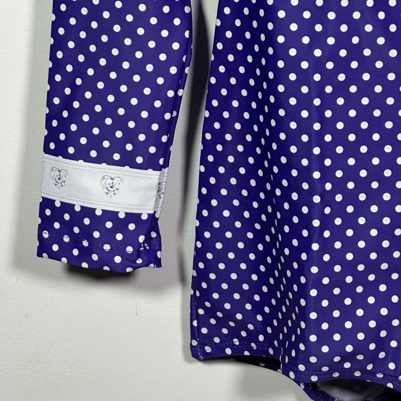 Alexandra collection Purple Polka Dot Western Trompe L’oeil Leotard Adult XS
