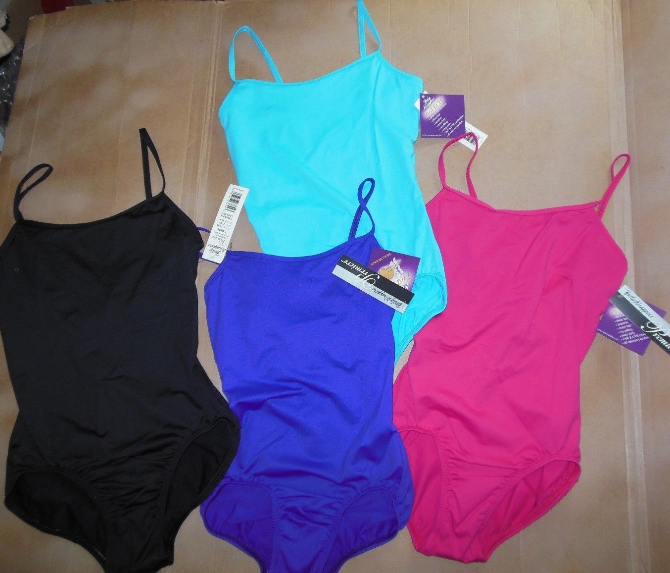 NWT Body Wrappers Cloverleaf back leotard 4 colors Ladies sizes Meryl Camisole