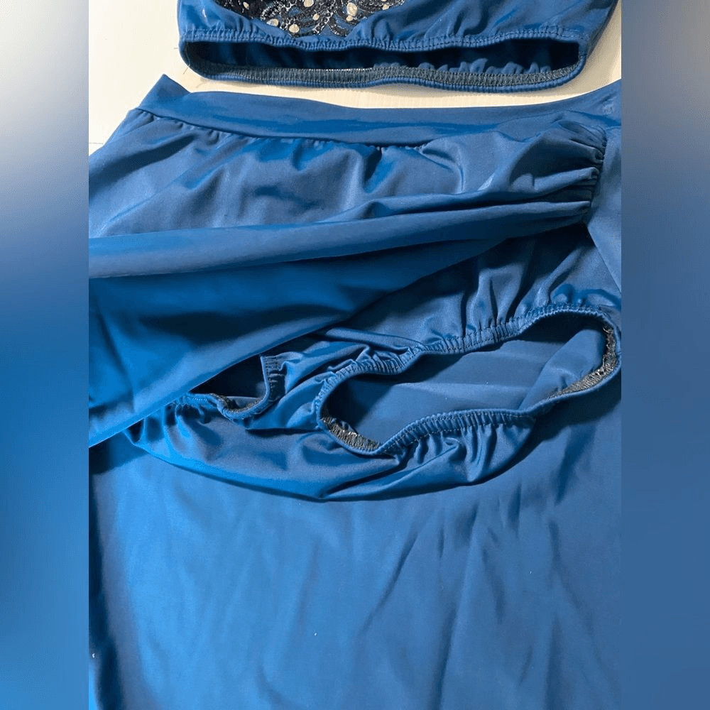 Kelle dance costume blue 2 piece AWAKENING 4424 contemporary lyrical MA adult
