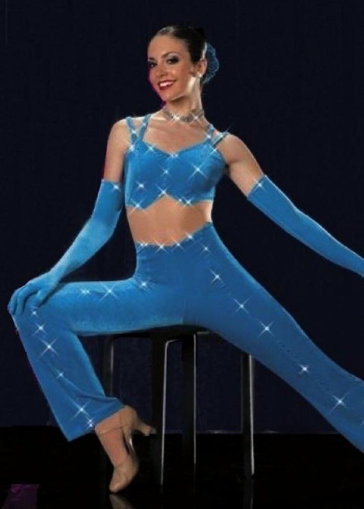 Strut Your Stuff Adult XL Dance Costume Peacock Rhinestone Jumpsuit NO Gloves