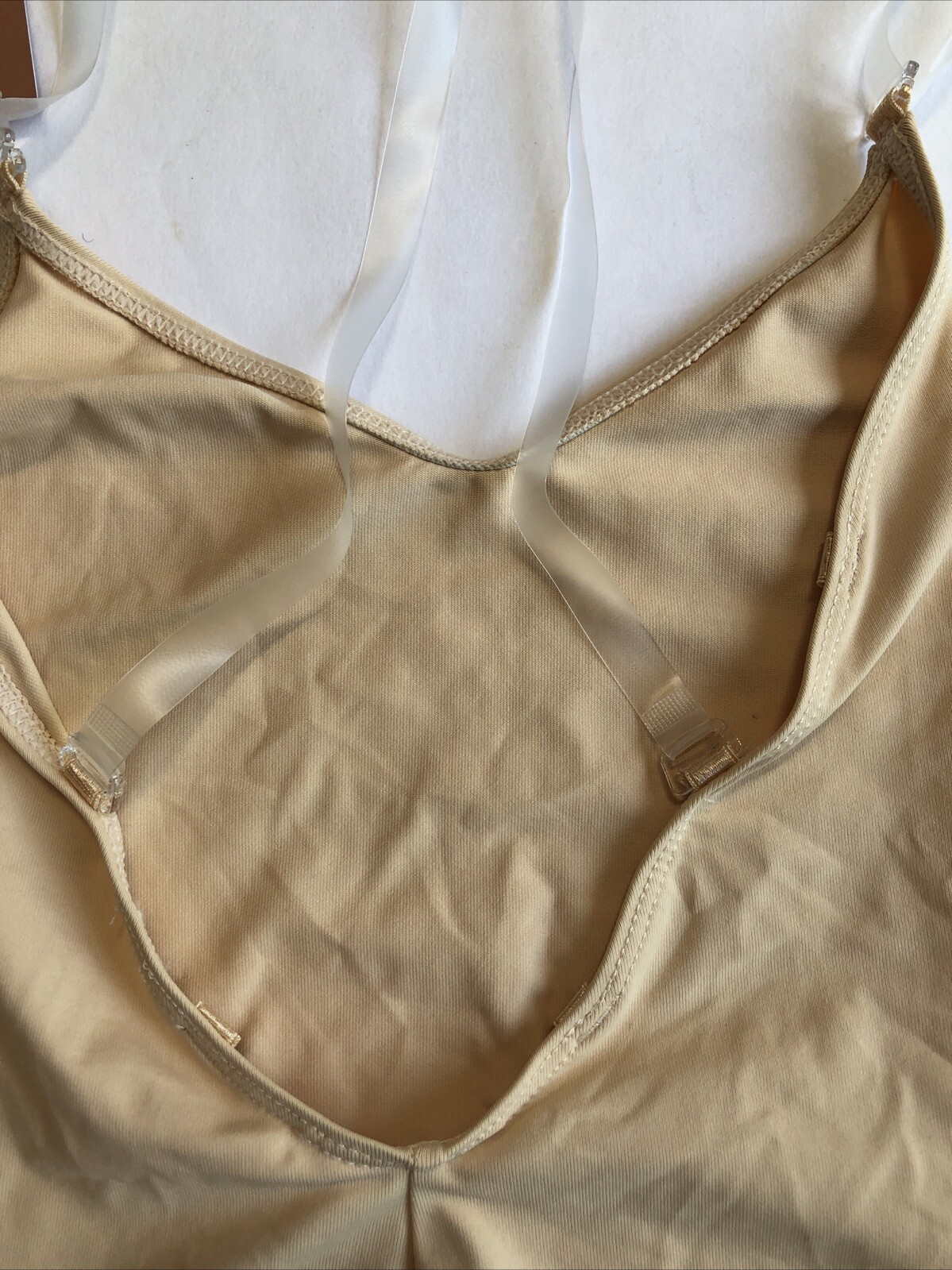 Capezio Women’s Camisole Leotard w/Clear Transition Straps Nude X-SMALL
