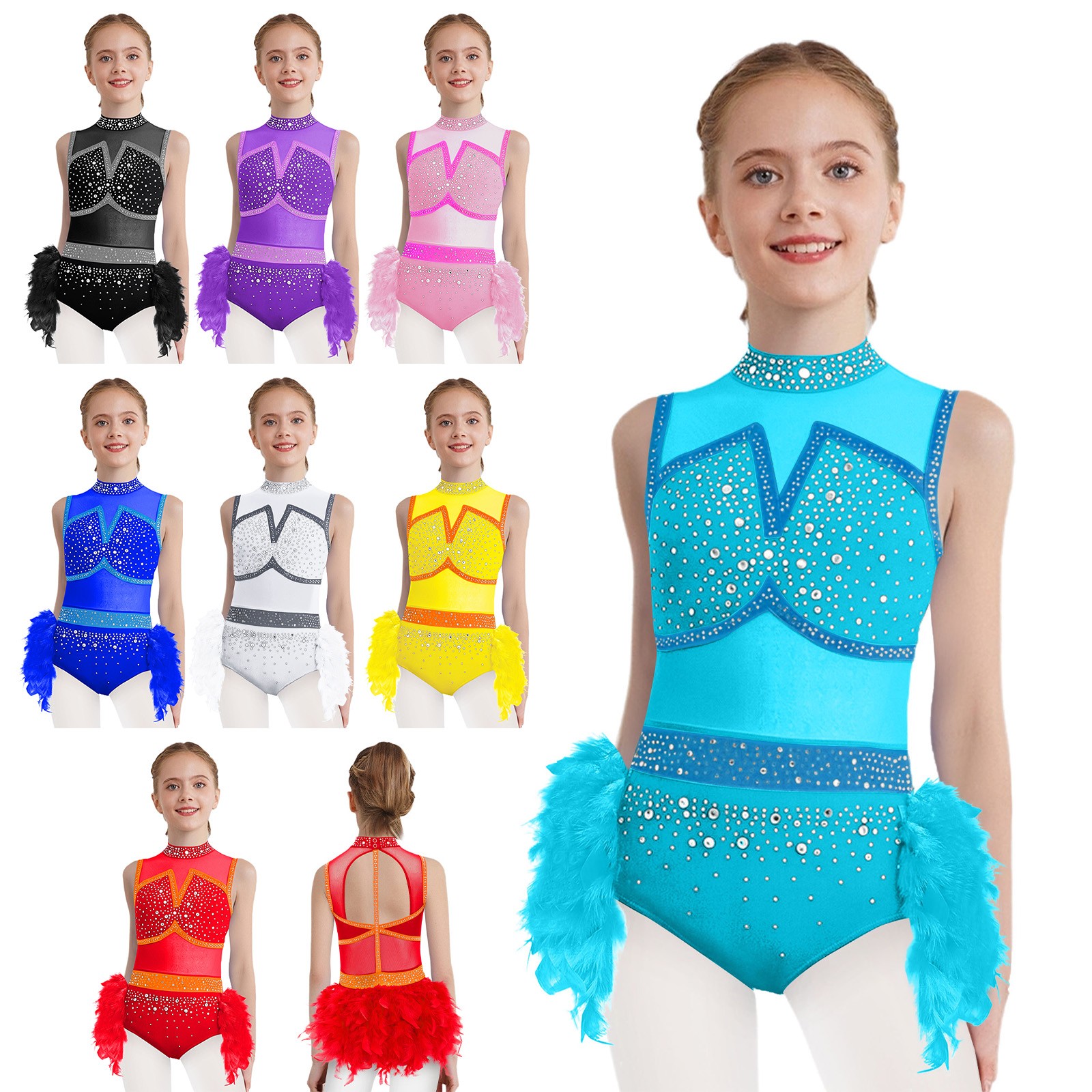 Kids Girls Dancewear Dance Bodysuit Latin Leotard Exercise Costume Lyrical Back