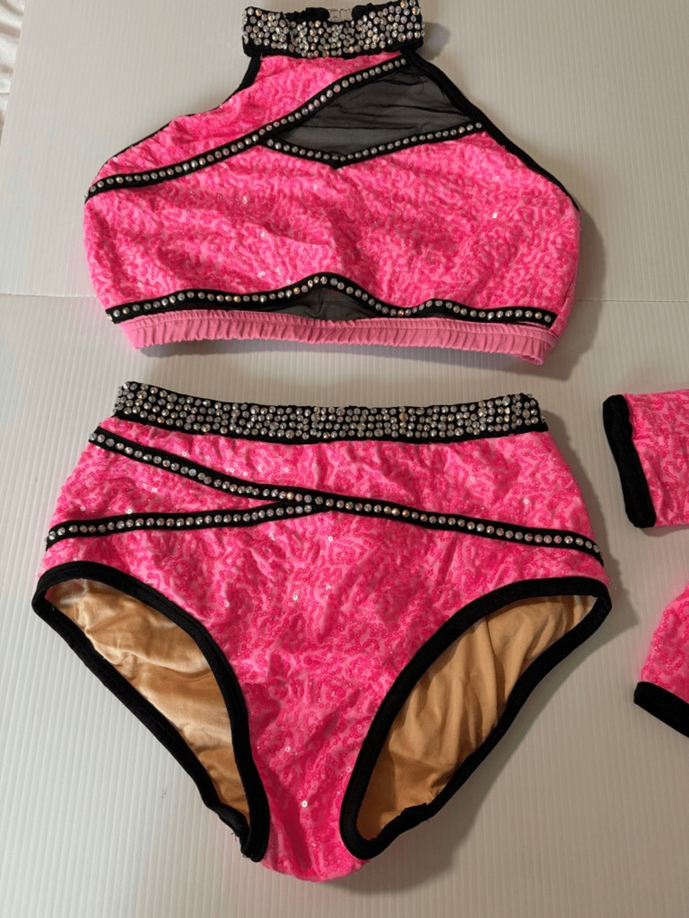 Glamour Solo Dance Costume Hot Pink 2 Piece Bling Jazz Tap contemporary MA Adult