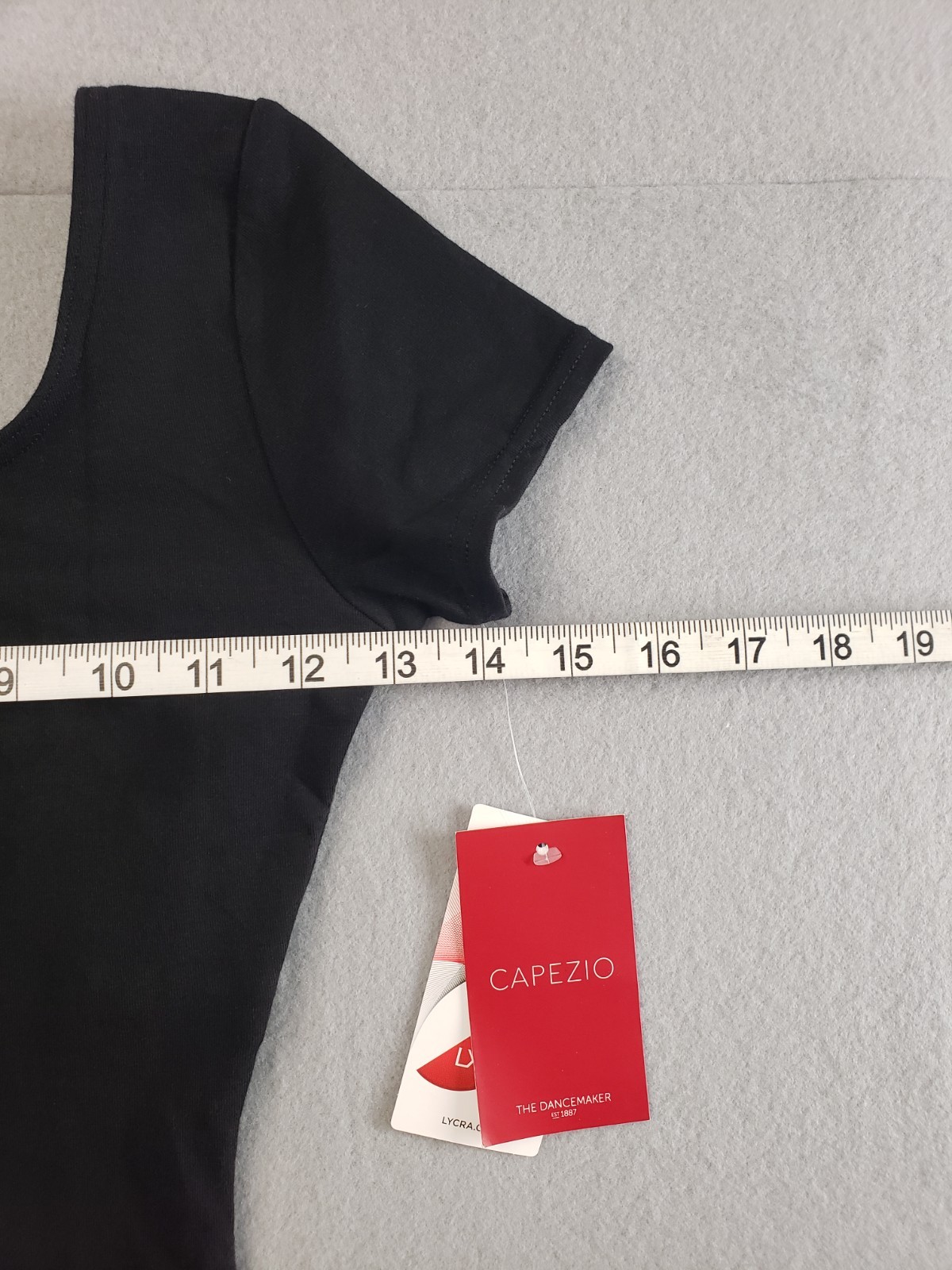 Capezio Women Top XS Short Sleeve Leotard Black Ballet Dancewear Gymnastics