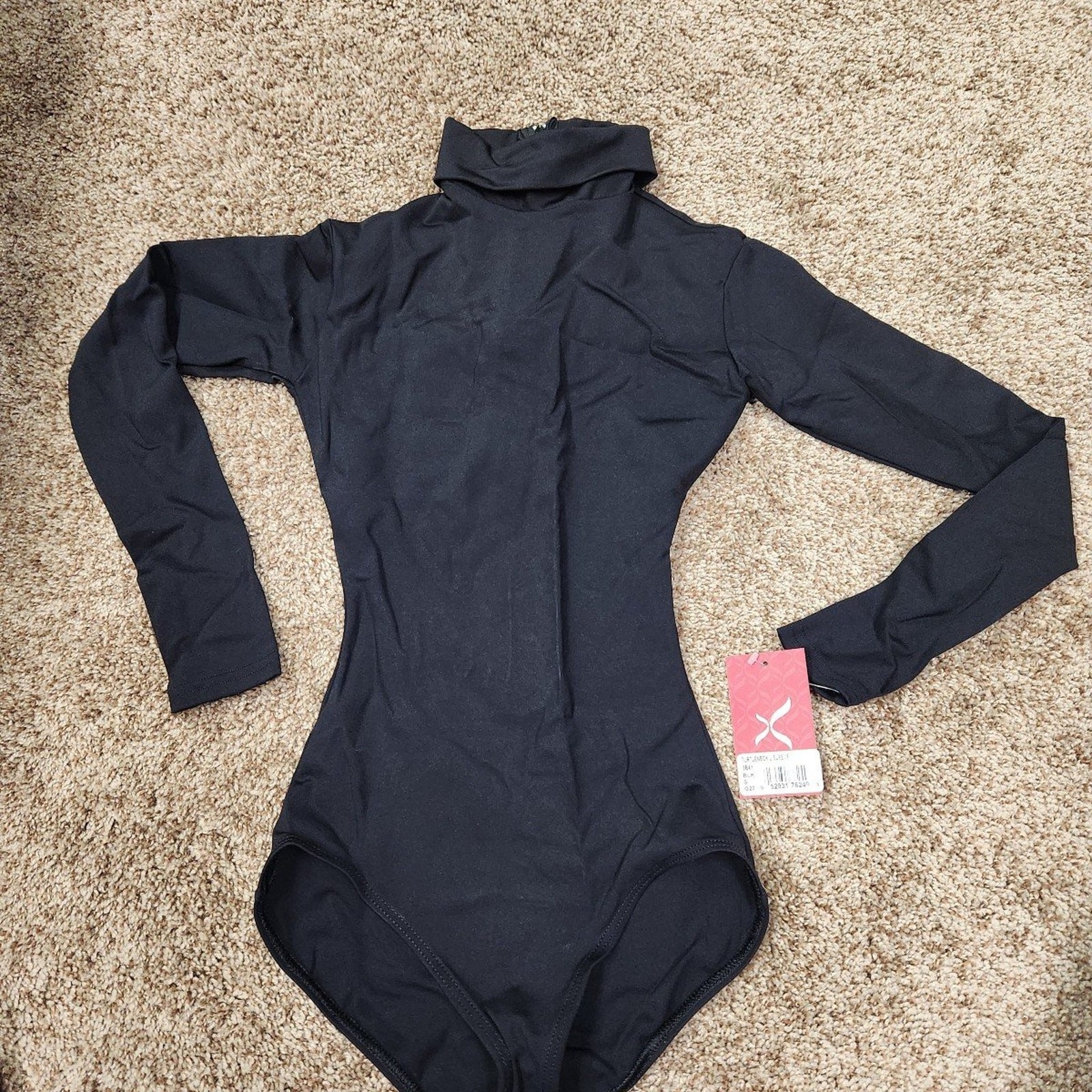 Capezio Turtleneck Long sleeve black Leotard sz small NWT MSRP $39