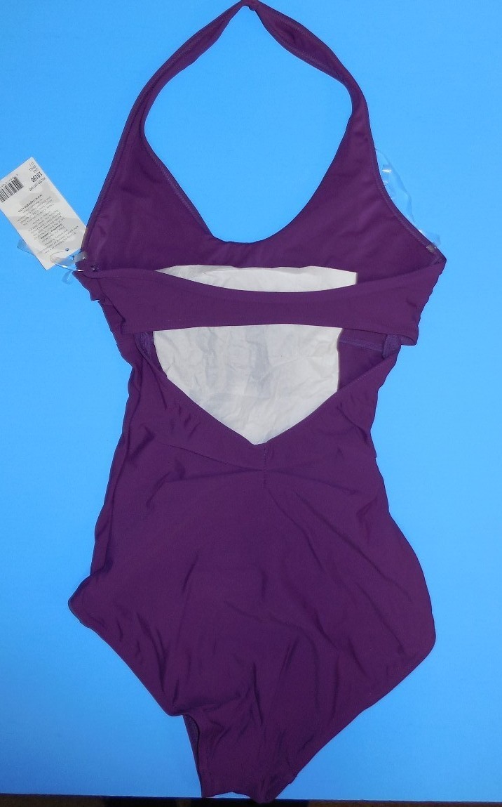 Capezio HALTER LEOTARD PLEATED FRONT Grape ADULT # 10190 DANCE BALLET ladies