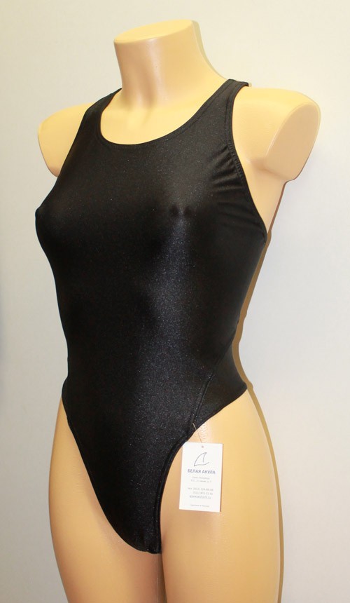 Women Thong One-piece Leotard 202-11 Racerback Black Spandex Size L