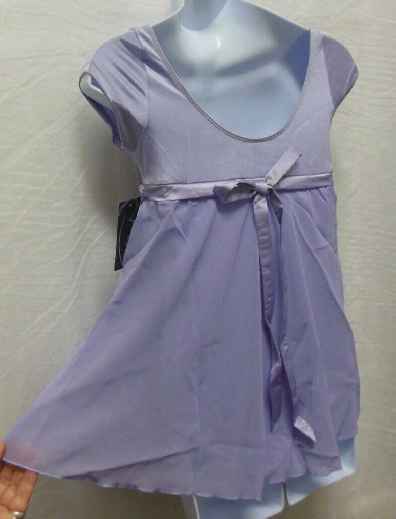 Bloch Cap Sleeve Dress Lilac Sweet Ballet Dance Rosette Trim lined
