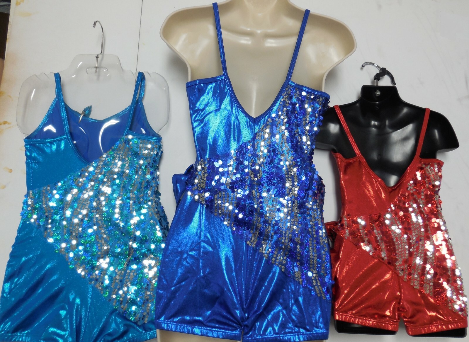 Shorty Unitard Metallic Foil Sequin Overlay 3 color choices over 20 available