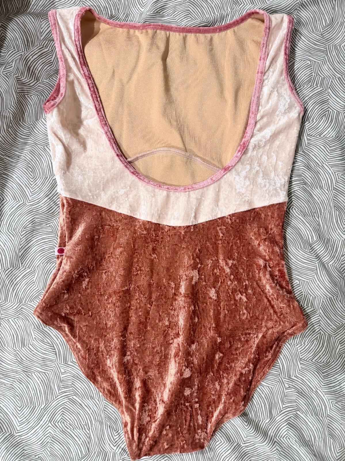 Yumiko Sofiane-Duo Leotard, Size XL, CV-Amaretto, CV-Misty Rose