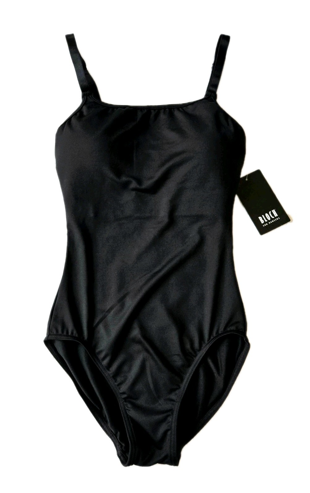 BLOCH Dance Women’s Zena Adjustable Strap Camisole Black Leotard W/Bra (Petite)