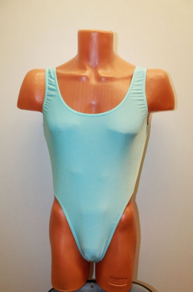 Men Leotard 150-04 Bottom Half Closed Light Blue Spandex Size M