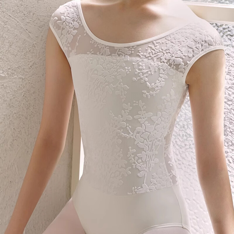 Ballet One-piece Suit Women Dance Flower Pattern Practice Yoga Exercise Top