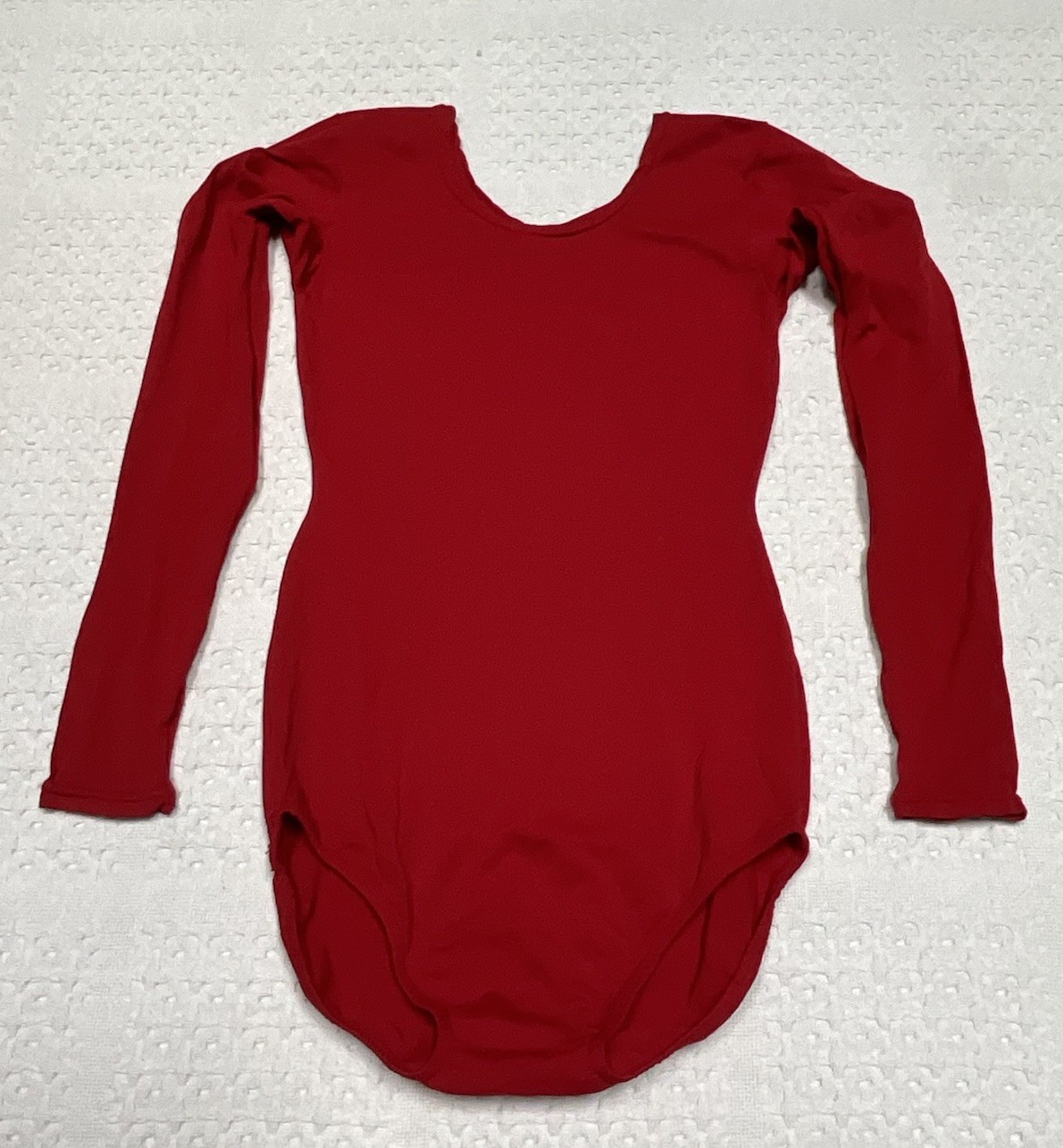 Vtg 100% Nylon Leotard JC Penney Bodysuit Red L Large Would Fit More Like S/M