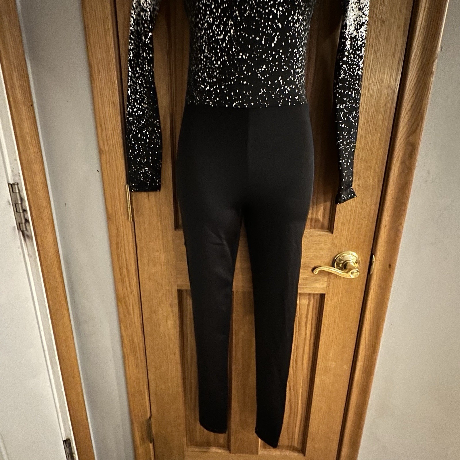 NWOT Weissman Toccata Metallic Speckled Long Sleeve Unitard Dance Costume MA