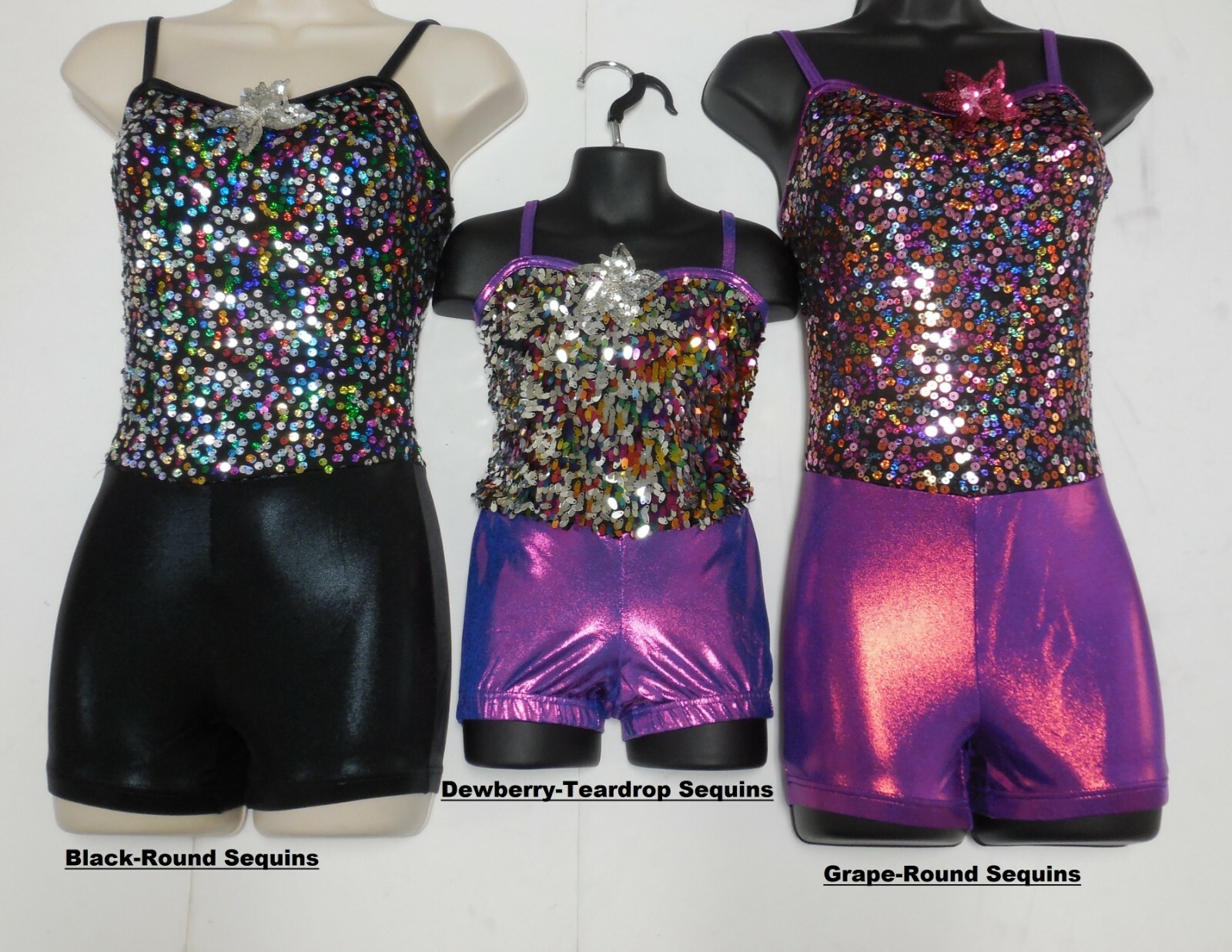 Sequin Shorty Unitard Foil Dance Costume 3 color choices over 70 available NWT