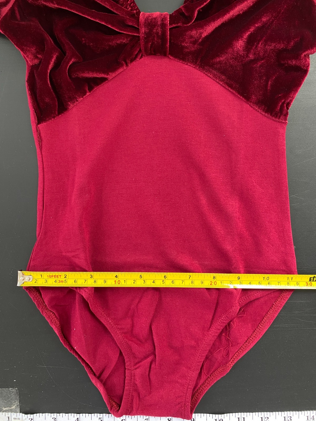 Red Velvet Short Sleeve Ballet Leotard | Affordable Cheap Dancewear