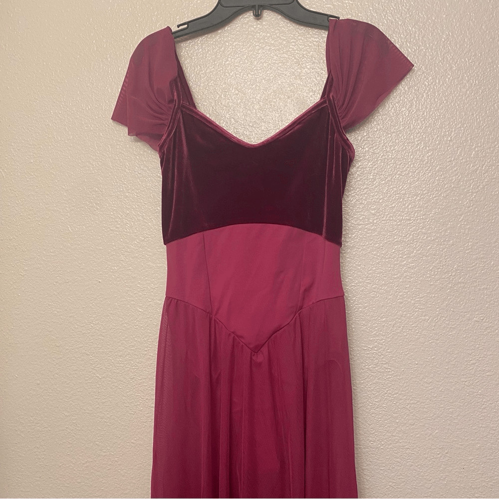 Weissman Dance Costume VELVET burgundy red The Skaters Waltz 15885 SA adult