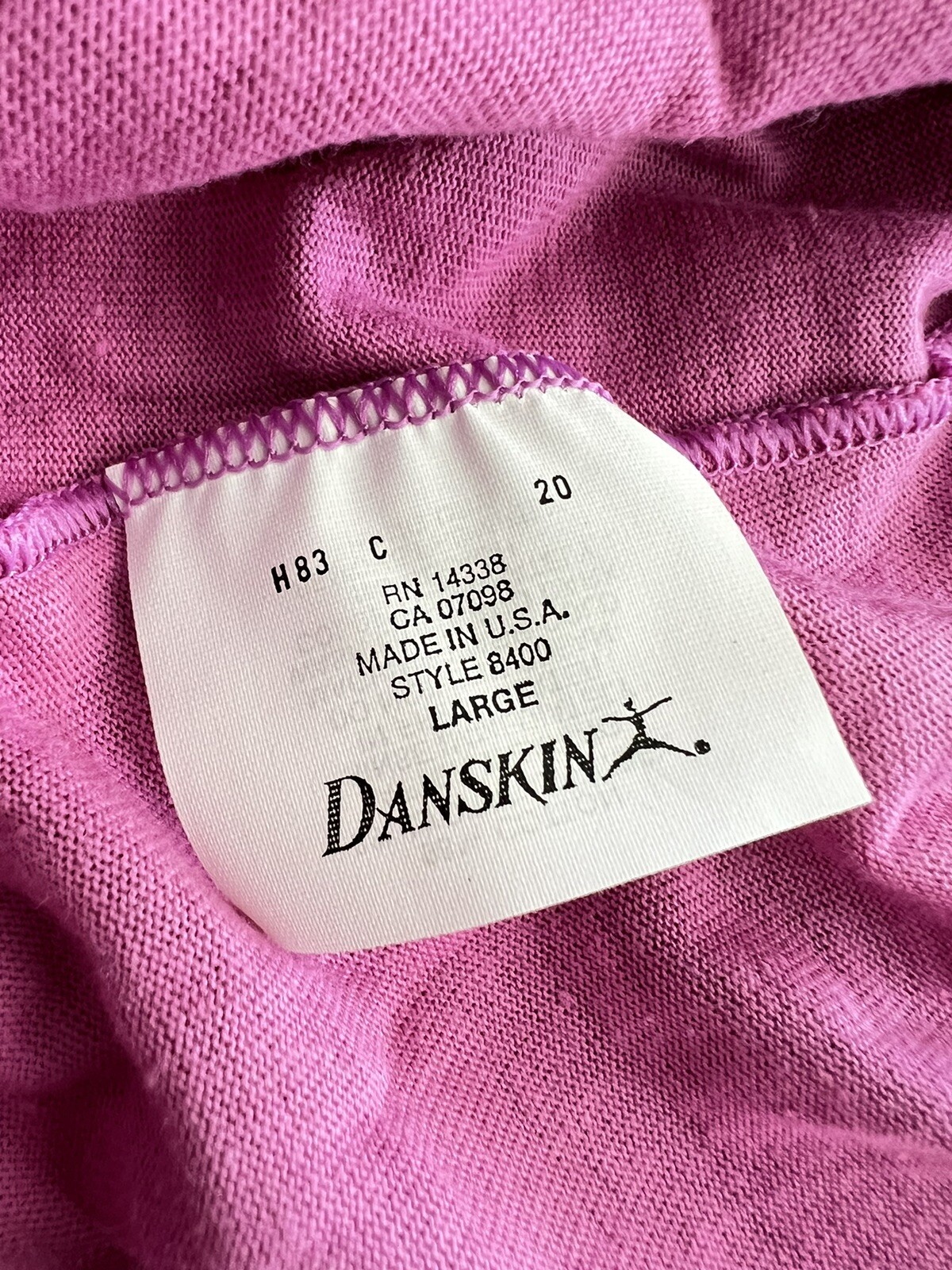 NWT Vintage DANSKIN Blouson Leotard One-Piece Purple Cotton Blend Sz Large USA